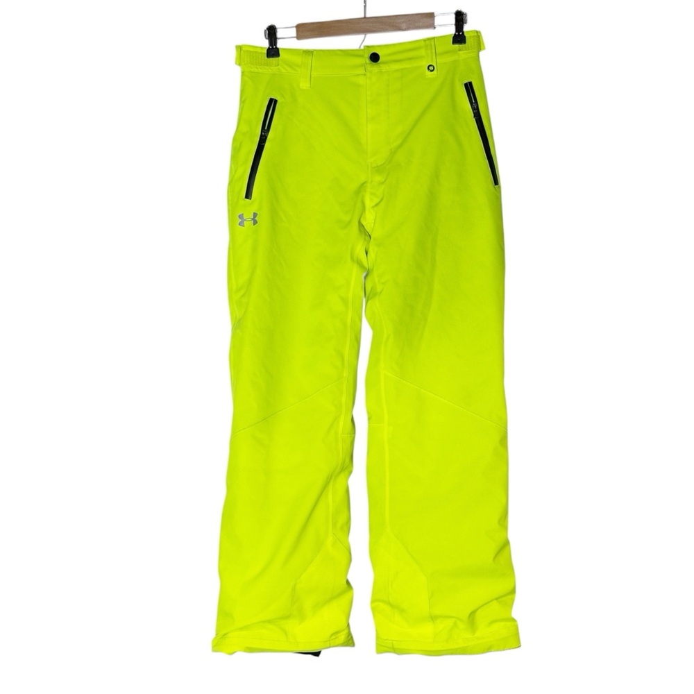 Under Armour Neon Yellow Green Ski Snowboard Insuated 3M Snow Pant Youth Size XL